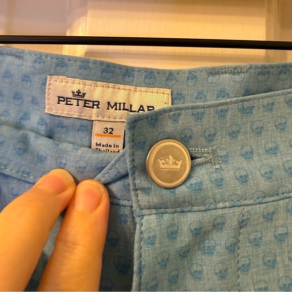 Peter Millar Shorts Mens 32 Blue Shackleford Performance Chino Skull Print - Picture 4 of 7